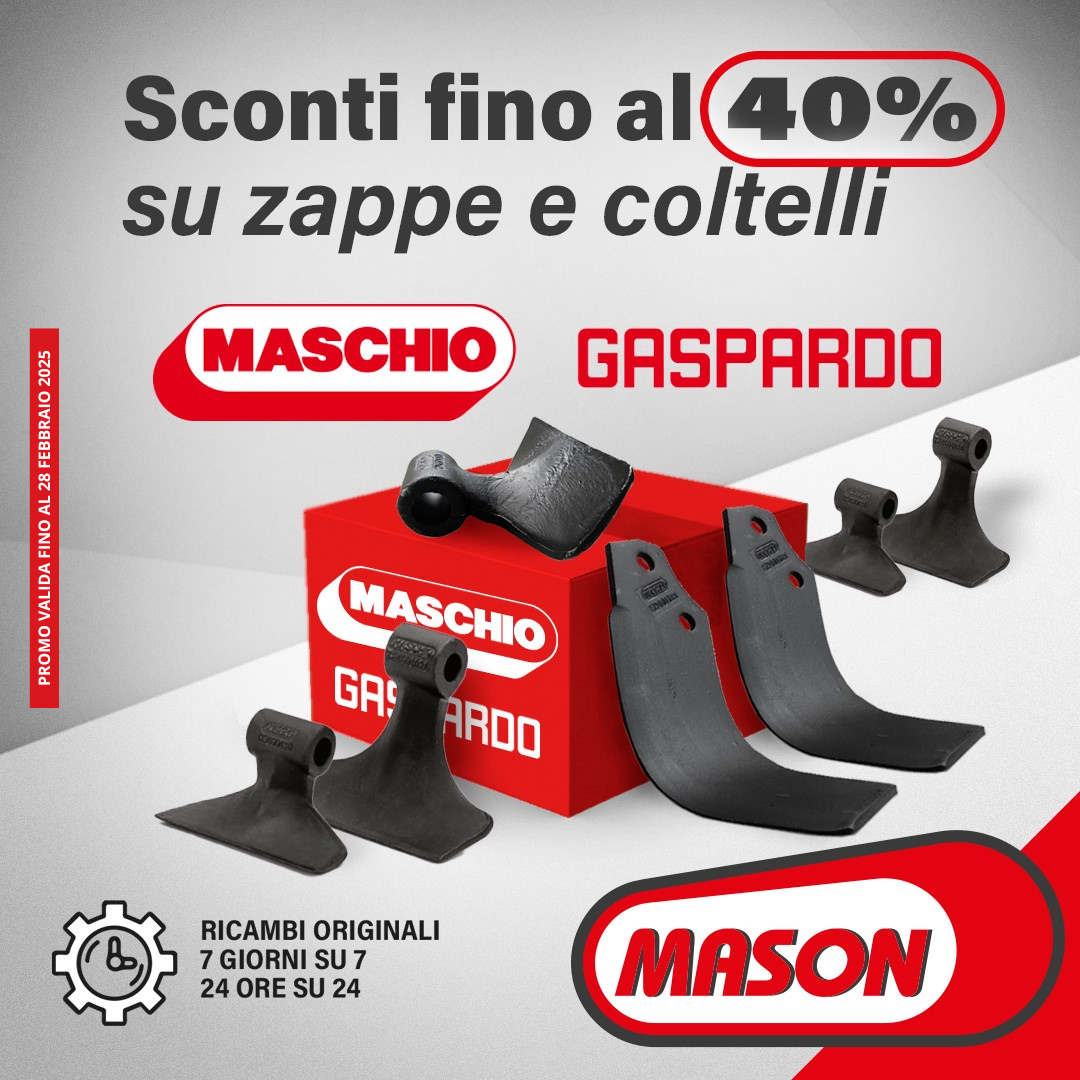 Grande promozione sui ricambi originali MASCHIO GASPARDO